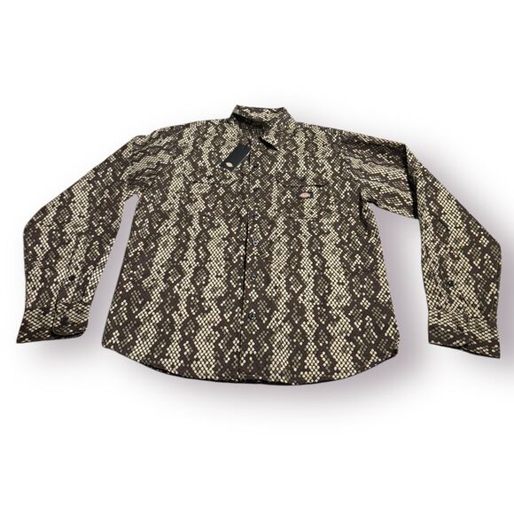Dickies Camden Snake Print Mens Shirt Workwear Long Sleeve Size Small‎ BNWT - Picture 1 of 5